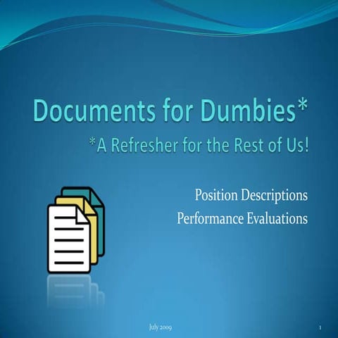 Job desciptions & perf evaluations