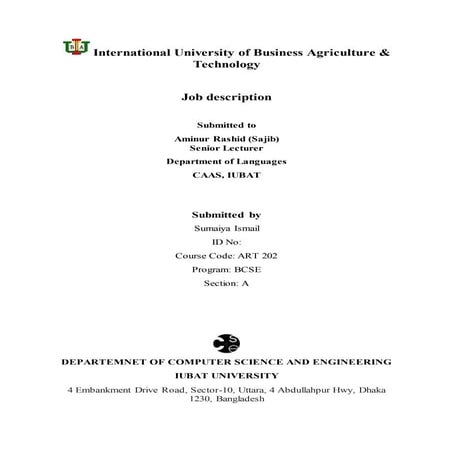 Job description Format