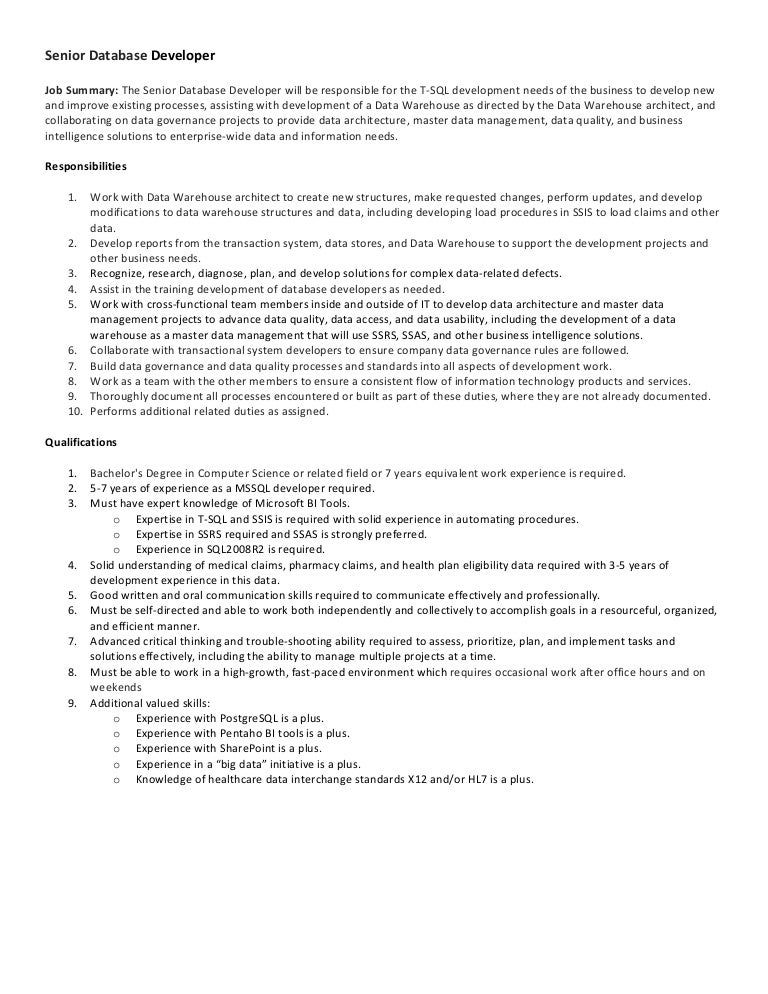 job description database