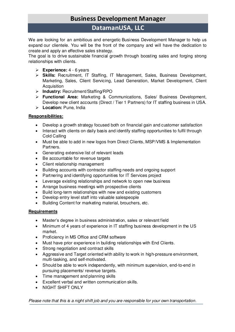 Business Development Manager