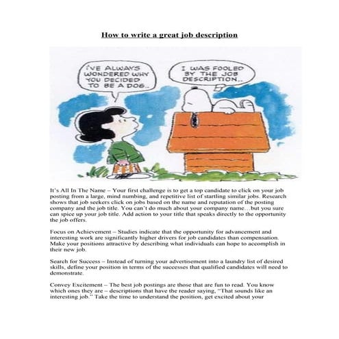 How to write a great job description