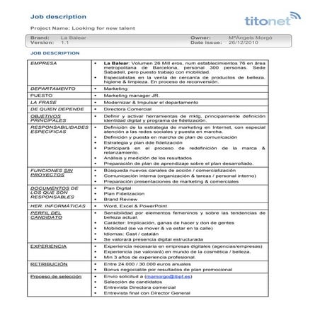 Job description labalear