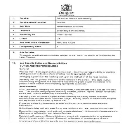 Job description & person specification | PDF