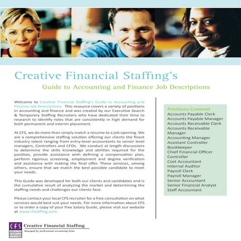 Accounting & Finance Job Descriptions