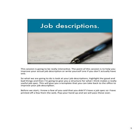 Job descriptions