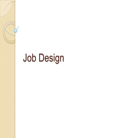 Job design