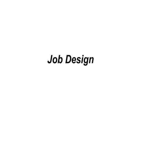 Job design