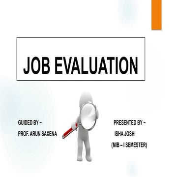 Job evaluation - Human Resource Management