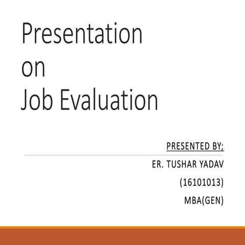 Job evolution ppt