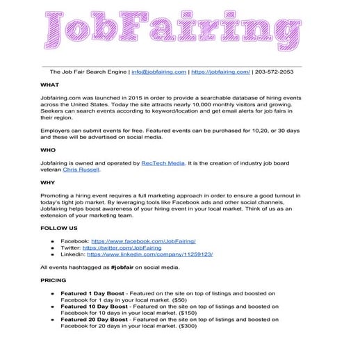 JobFairing Media Kit