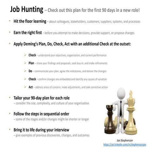 Job Hunting - Check out this plan for the first 90 days in a new role!.pptx