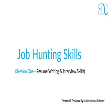Resume Writing & Interview Skills