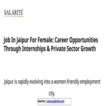 Job In Jaipur For Female Career Opportunities Through Internships ...