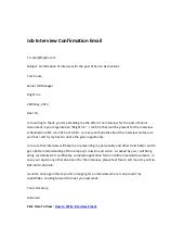 job interview confirmation email confirming an interview
