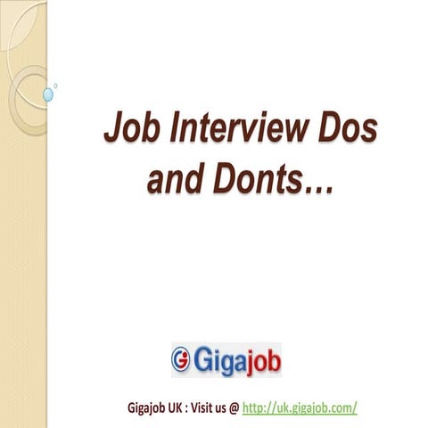 Job interview dos and donts