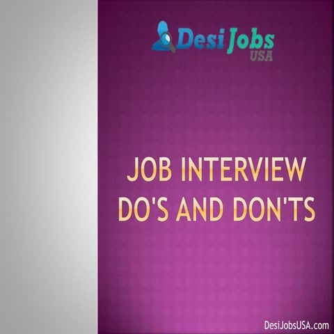 Job interview do's and dont's