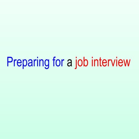 Preparing Job Interview Pdf