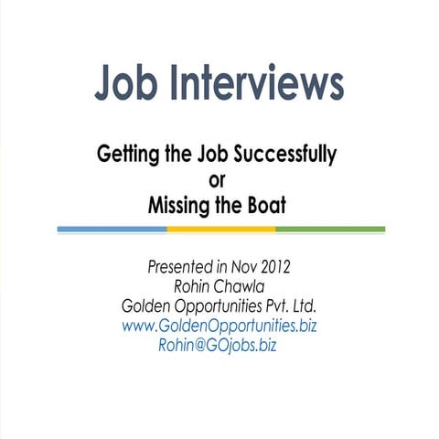 Job Interviews - Why we Fail & How to Succeed