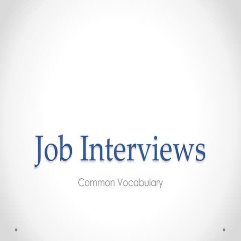 Job Interviews ESL