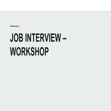 JOB INTERVIEW Workshop - PPP #3.pptx