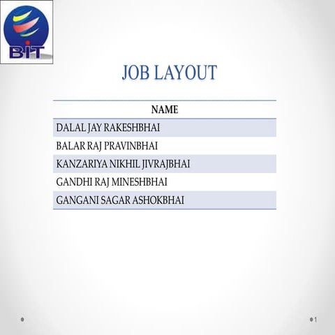 Job layout of cinstruction site