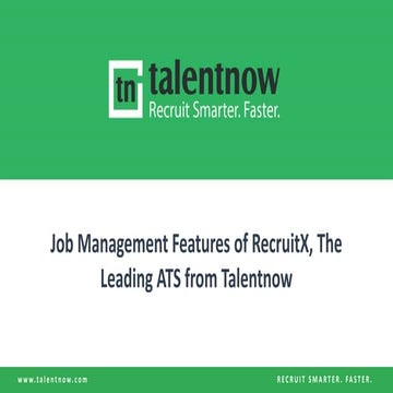 Job Management Features of RecruitX, The Leading ATS from Talentnow