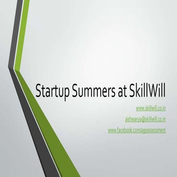 Startup Summers: Work at SkillWill
