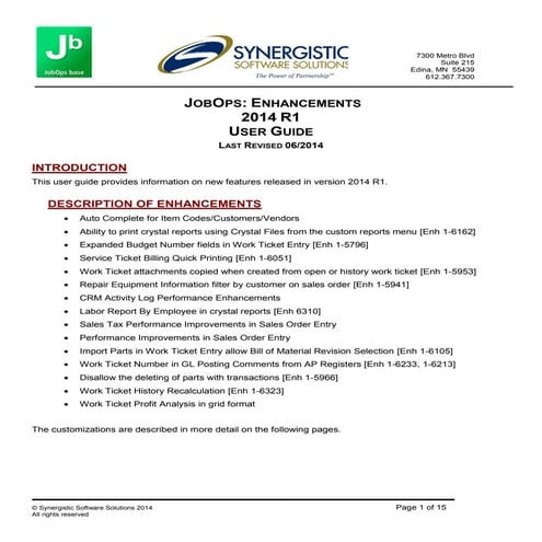 Job Ops 2014 R1 User Guide