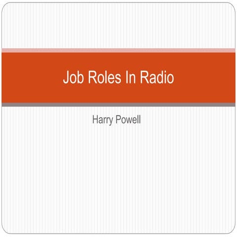 Job roles in radio