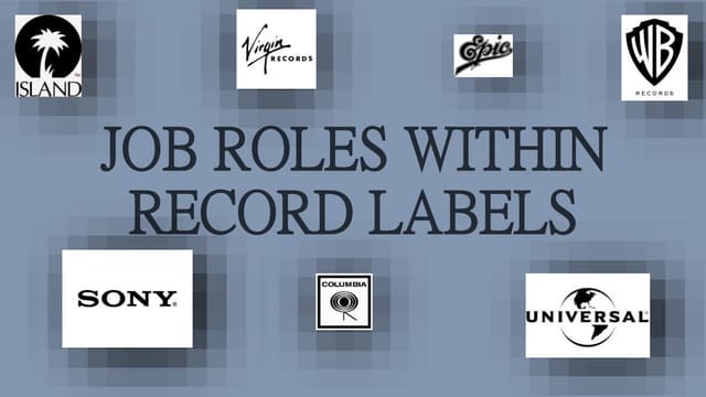 JOB ROLES WITHIN A RECORD LABEL