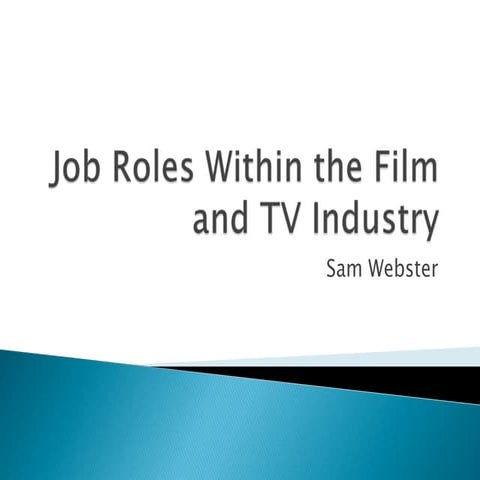 Job roles within the film and tv industry