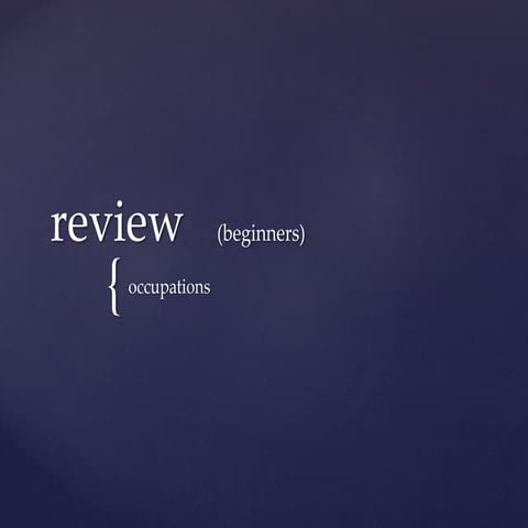 Beginners- Occupations and Famous People