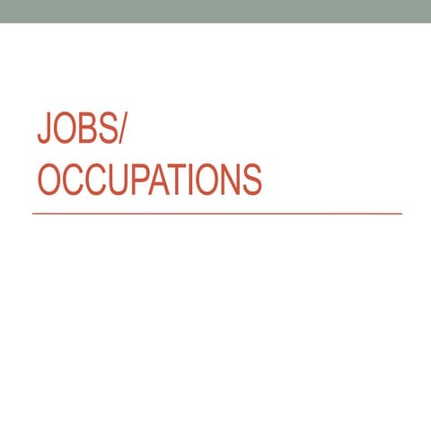 Jobs - teaching vocab