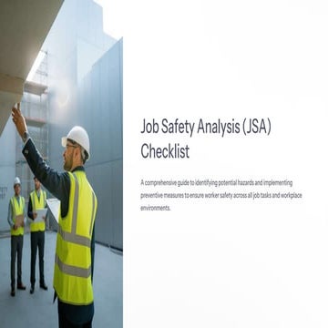 Job Safety Analysis (JSA) checklist with eAuditor Audits & Inspections ...