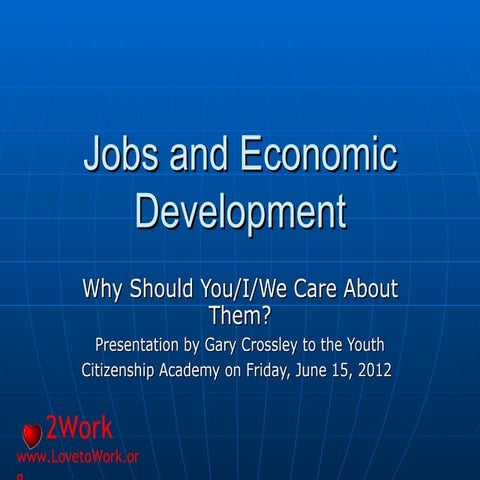 Jobs And Economic Development2012