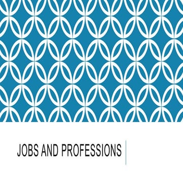 Jobs and professions