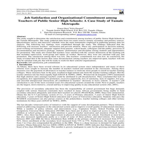THE DETERMINANTS OF JOB SATISFACTION AMONG SECONDARY SCHOOL TEACHERS.docx