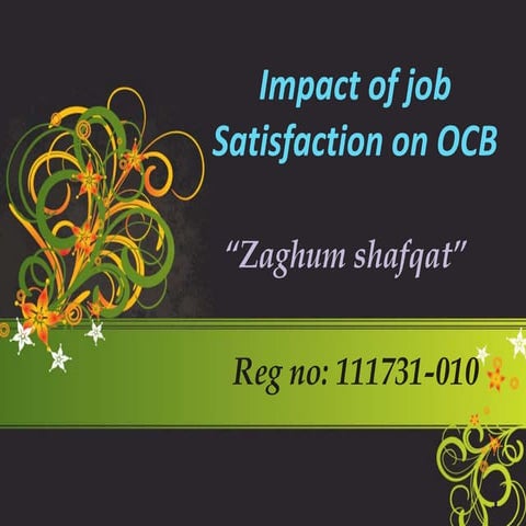 Job satisfaction on ocb