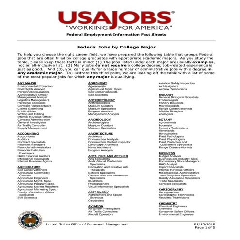 Jobs By College Major | PDF