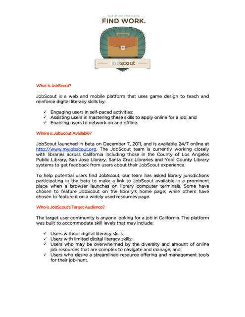 2013 JobScout Client Introduction