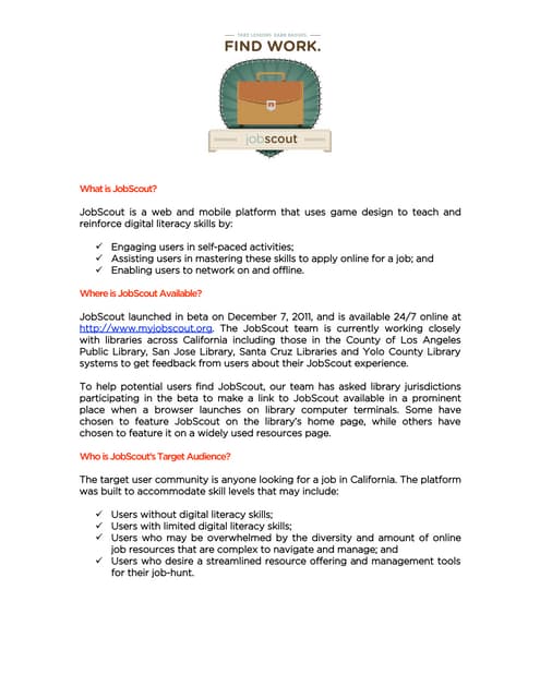 Job scout librarian introduction