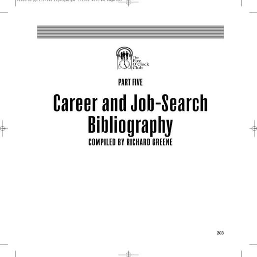 Career and Job-Search Bibliography - Compiled by Richard Greene