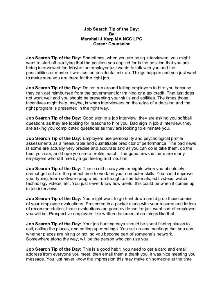 job search tip of the day cold calling job search