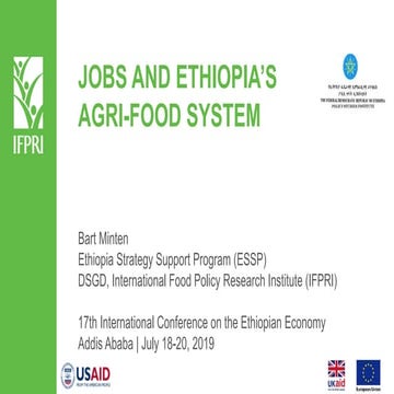 JOBS AND ETHIOPIA’S AGRI-FOOD SYSTEM