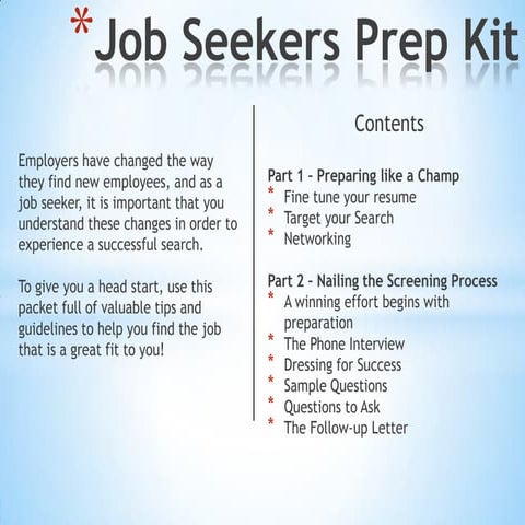 Job Seekers Prep Kit