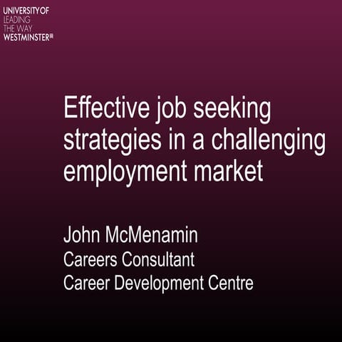 Job seeking and hidden jobs