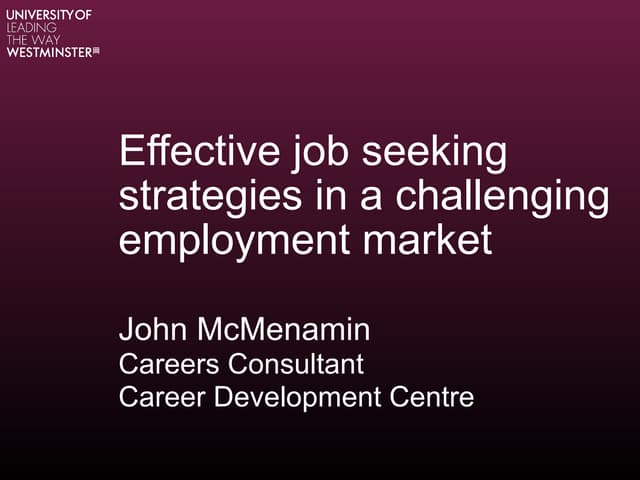 Job seeking and hidden jobs