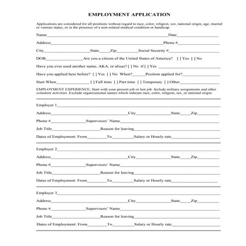 Jobs forms