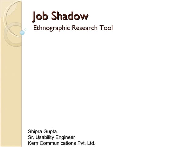 Job Shadow