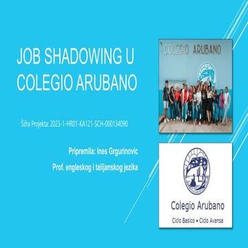 JOB SHADOWING U COLEGIO ARUBANO (OŠ Marjan)